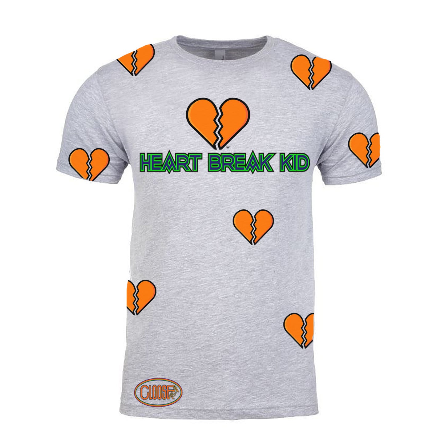 Heart Break Kid Short Sleeve Shirt- Gray